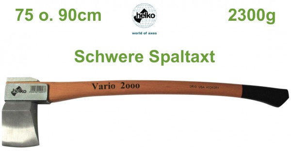 Schwere Spaltaxt Helko Vario 2000 2300g 75/90cm