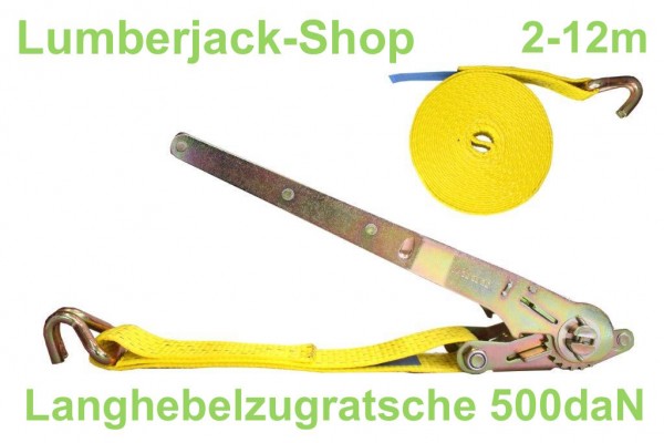 Langhebelzugratsche mit Spitzhaken 500daN 2-12m